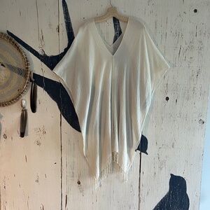 DIEMAR Gauze Poncho Cover up in Soft Lime SZ: O/S